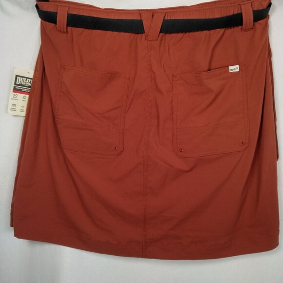 Duluth Trading Heirloom Gardening Skort w Belt Bag Large Rust Rip Stop Stretch - Picture 2 of 16